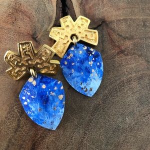 Repurposed Sun And Moon Starry Night Earrings